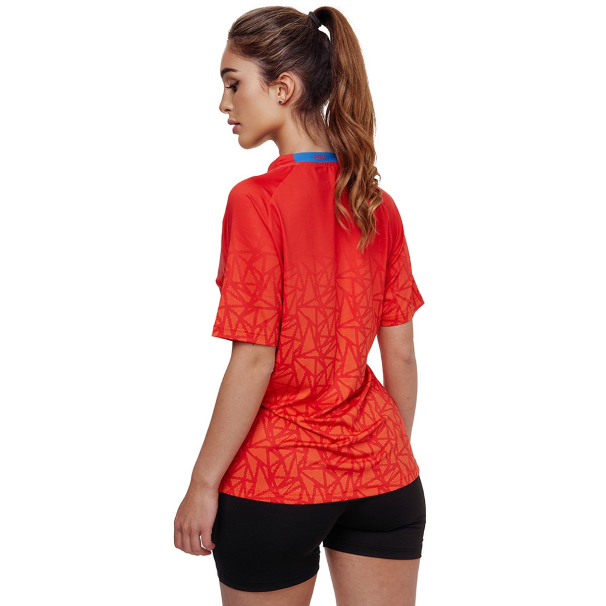 Higo Lady Shirt Red, Back, Model